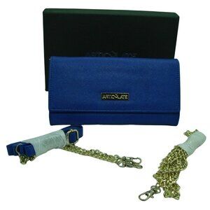 Articulate Inter-changeable Clutch Purse 2 Straps Included RFID Royal Blue NIB